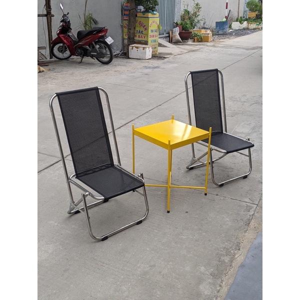 Bàn Chanh Vuông Cao 51cm cùng các Loại Ghế Xếp
