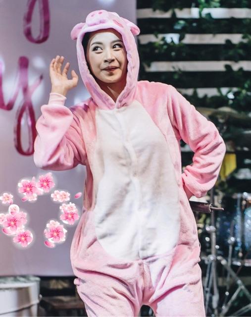 Bộ Đồ Hình Thú Heo Hồng Người lớn