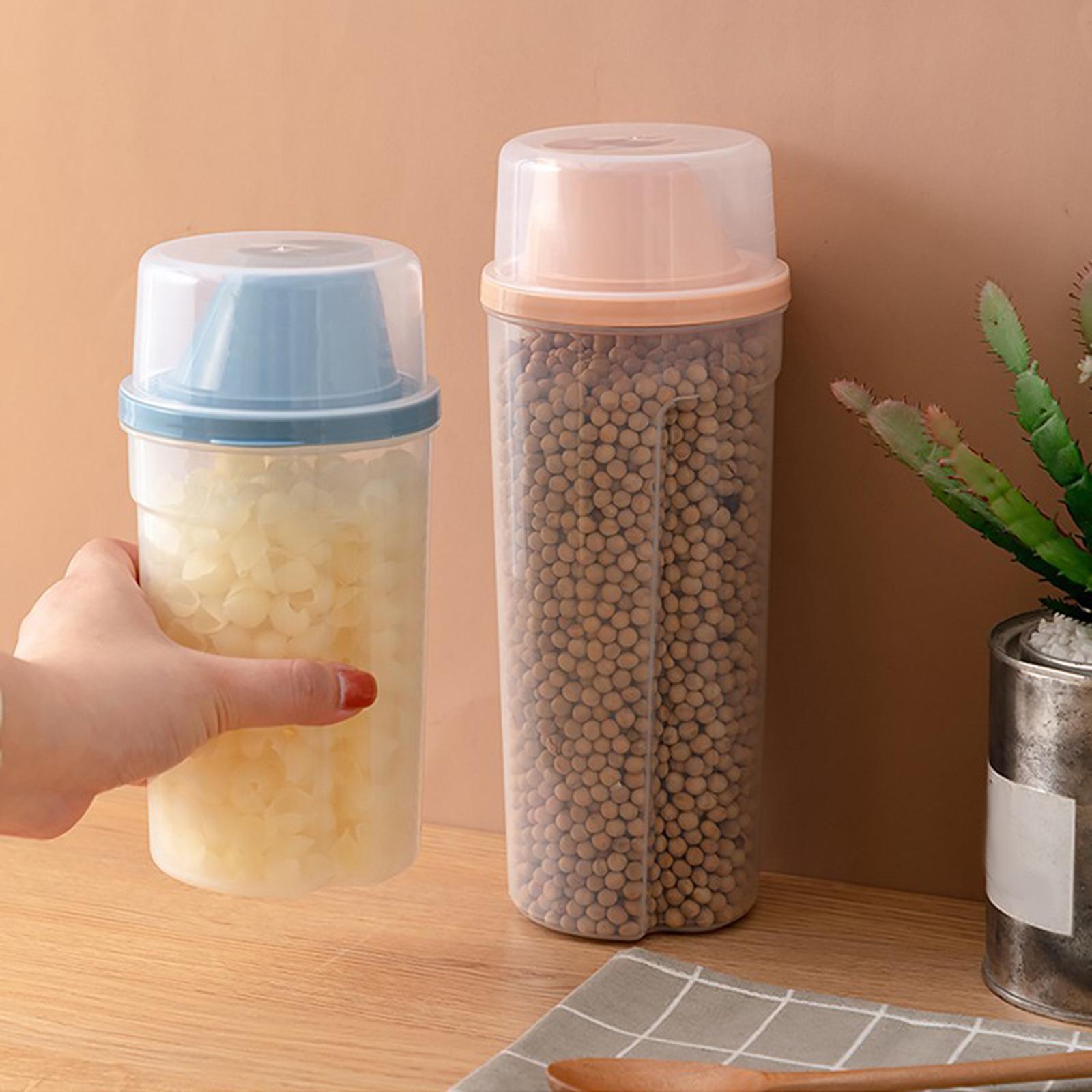 Airtight Food Storage Container with Lid Dispenser for Snacks Pantry Kitchen