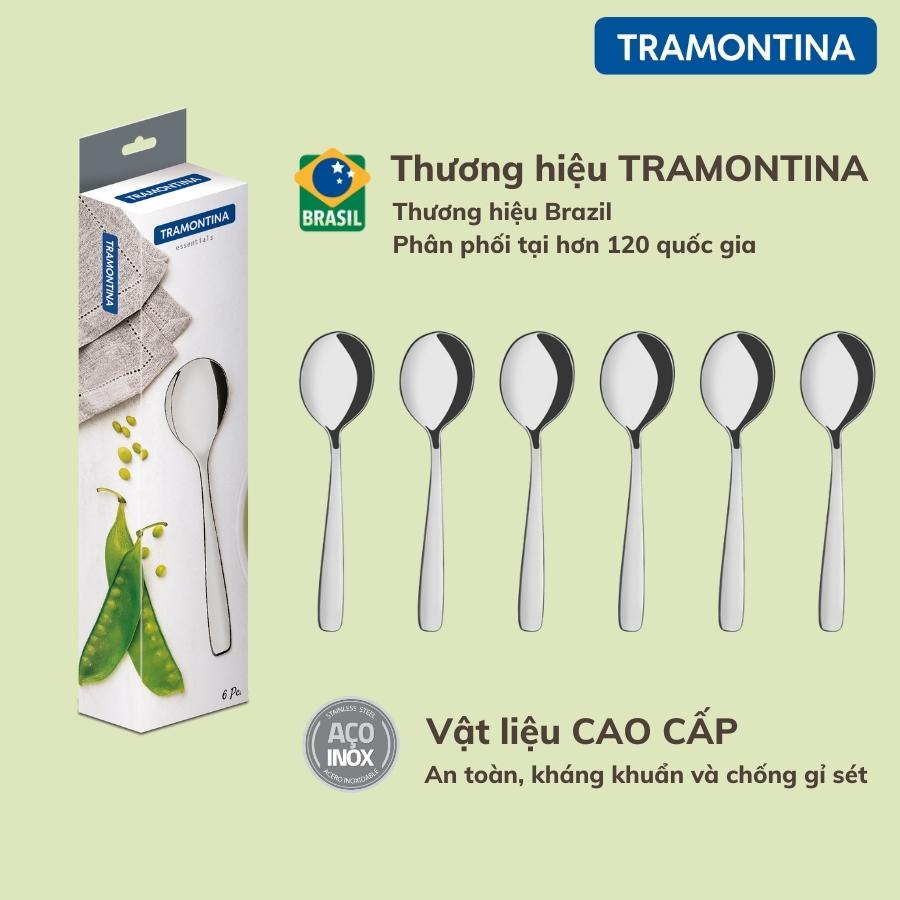 Combo 2 Thìa Dĩa Gồm 1 Bộ 6 Món Thìa và 1 Bộ 6 Món Dĩa TRAMONTINA Chất Liệu Thép Không Gỉ Sản Xuất Tại BRAZIL - Hàng Chính Hãng