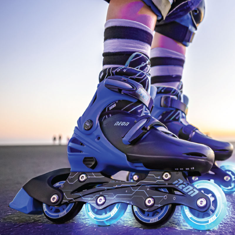 Giày Patin Yvolution Neon Inline Xanh Dương -Size 6-10 Tuổi NT08B4