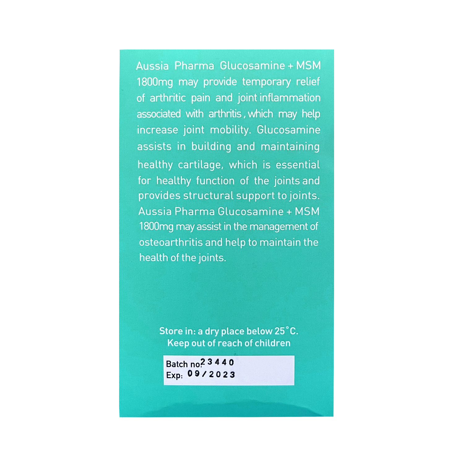 Viên uống giúp chắc xương, giảm đau khớp Aussia Glucosamine MSM 1800mg