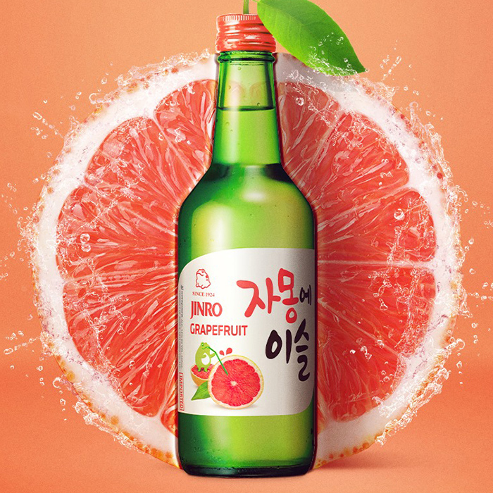 Rượu Soju Hàn Quốc Jinro Grapefruit (Bưởi) 13% 360ml Không Hộp