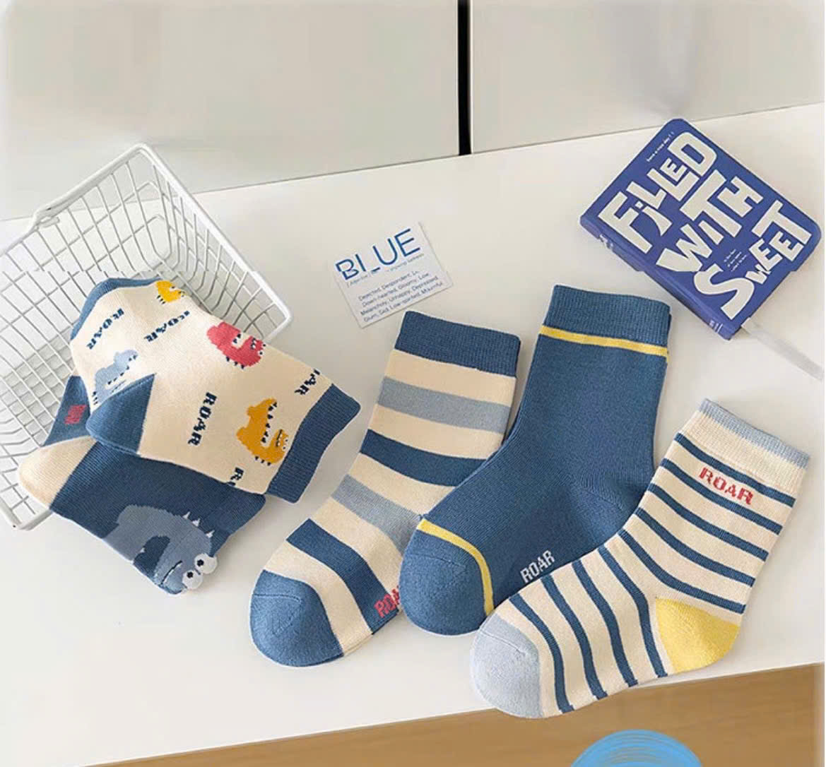 SET 5 ĐÔI TẤT VỚ 38 DỄ THƯƠNG TỪ 1-12 TUỔI DÀNH CHO BÉ TRAI BÉ GÁI