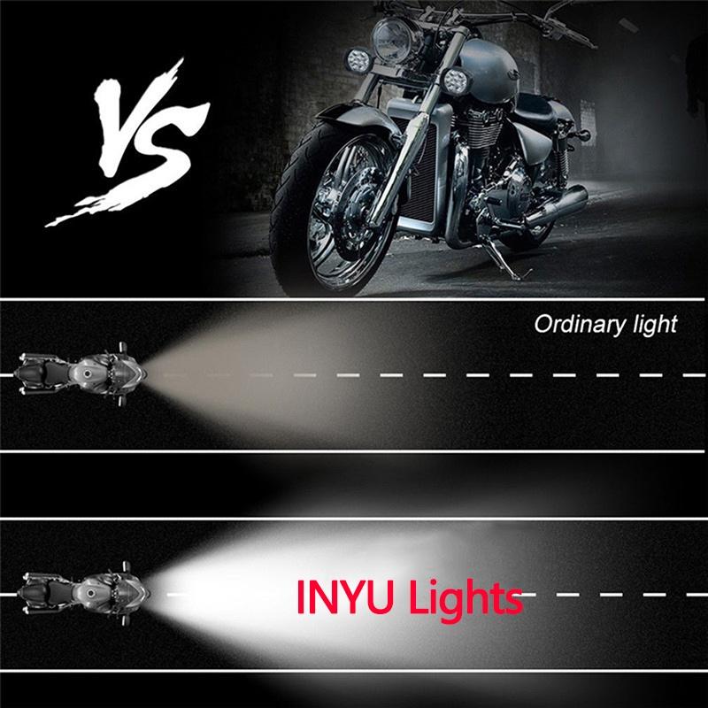 Xe máy Đèn pha LED 14W Đèn pha xe đạp điện Đèn sương mù Xe hơi DRL Đèn chạy ban ngày bên ngoài