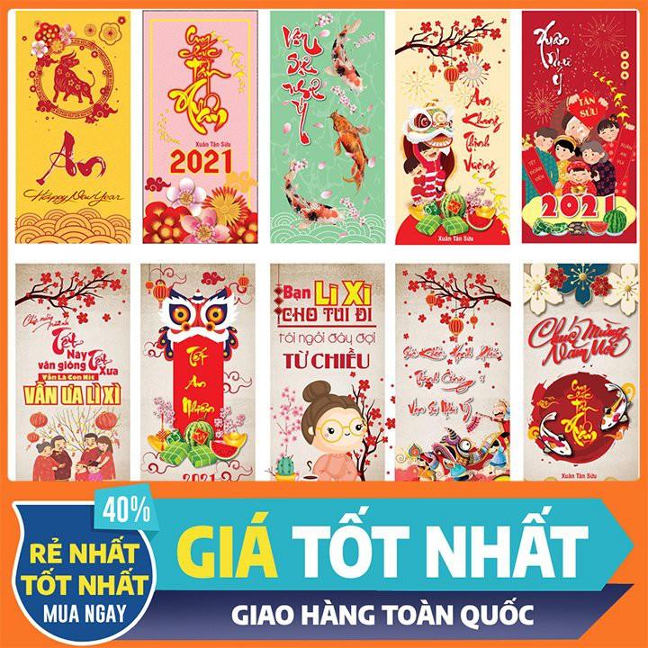 Set 10 Chiếc Lì Xì Giá Rẻ Tết 2022 Hàng Thiết Kế Cao Cấp Giấy Đẹp