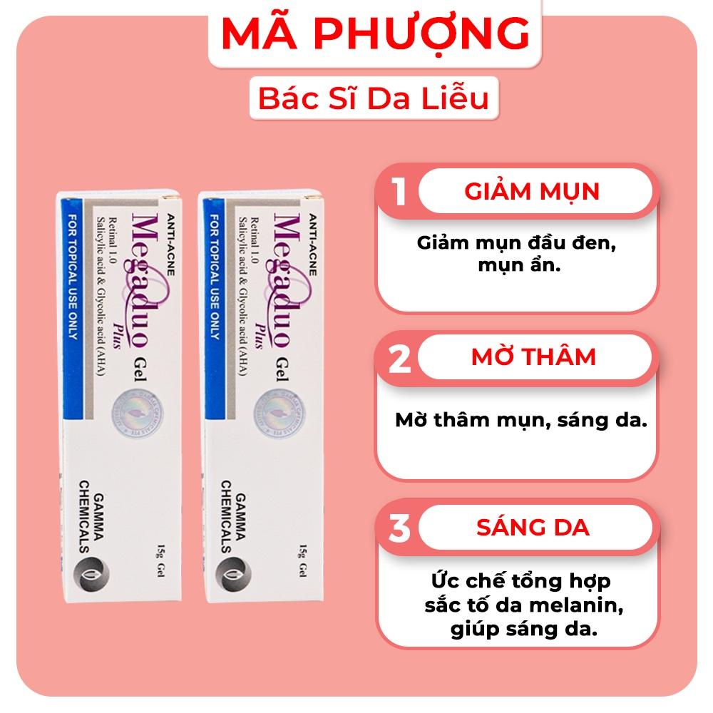 Gel giảm mụn ẩn, giảm thâm Megaduo Gel bản thường AHA và bản Plus Retinal - Bác sĩ Mã Phượng