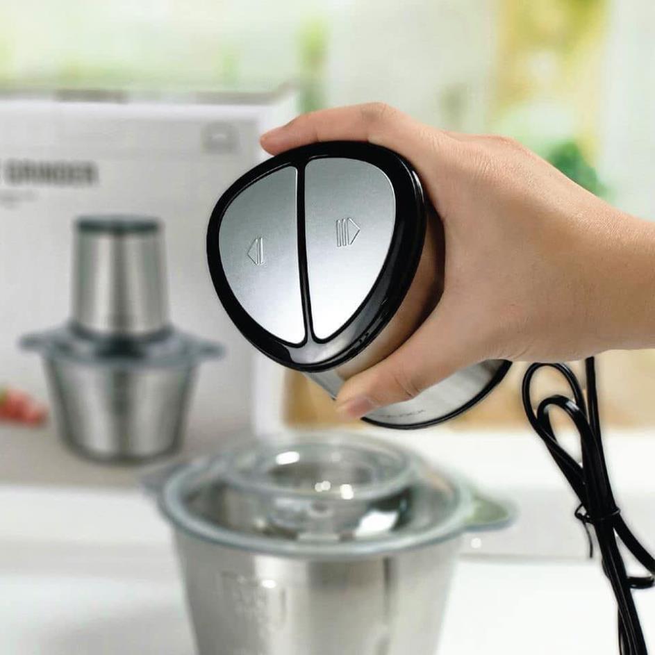 Máy Xay Thịt Cối Inox 4 Lưỡi Đa Năng - Xay Cua, Cá, Tỏi Ớt, Các Loại Rau Củ Quả- Bảo Hành 12 Tháng hs1