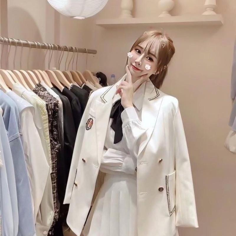 Set Đồ Áo Khoác Blazer Nữ +Chân Váy Xoè Phong Cách Hàn Quốc Mẫu Mới Đẹp Mã RB0115