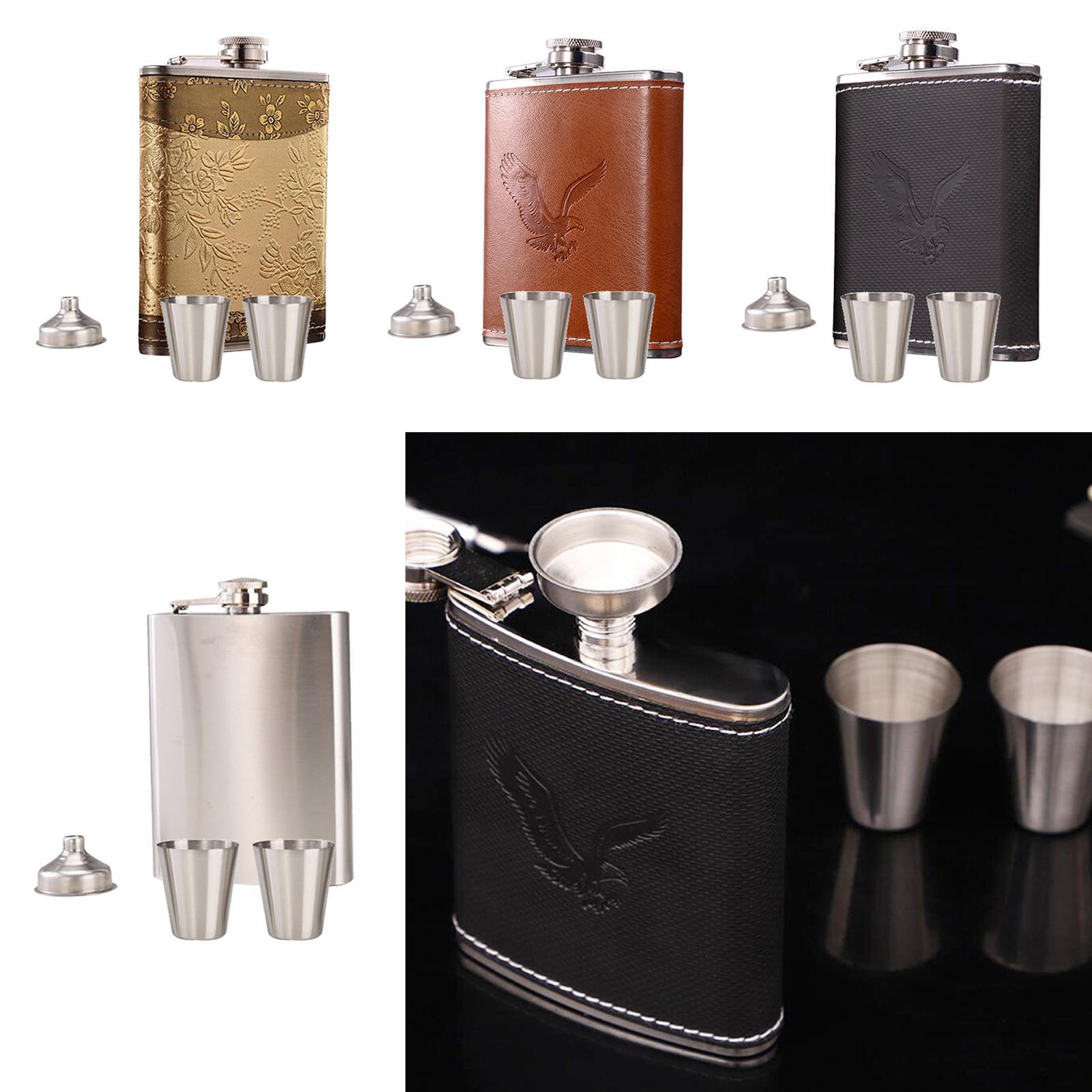 Portable Hip  Set Funnel Cups  Alcohol Stainless Steel  12x9cm