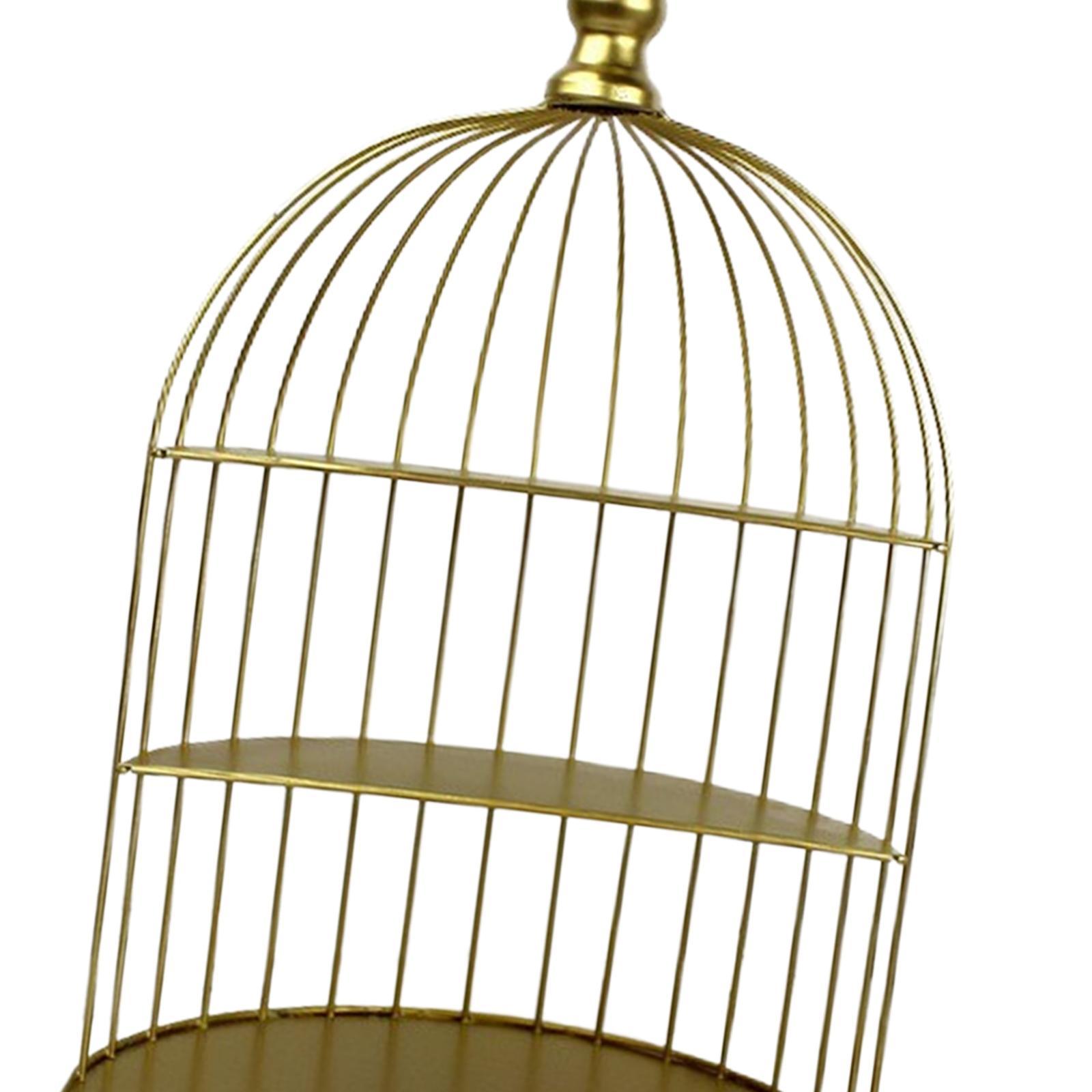 Birdcage Cake Stand, Iron Cake Display Basket Desktop Iron Makeup Organizer Stand, Shelf Display Countertop Cupcake Display Holder