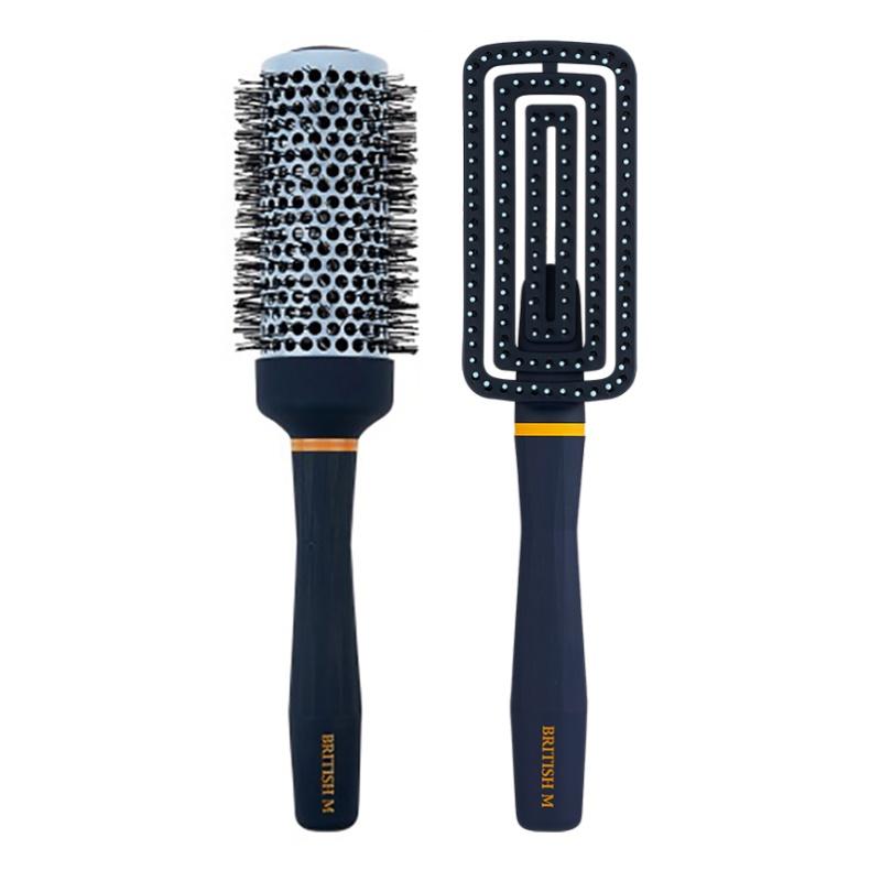 Lược gỡ rối, lược tròn tạo kiểu tóc nam nữ BRITISH M FLEX GENTLE BRUSH