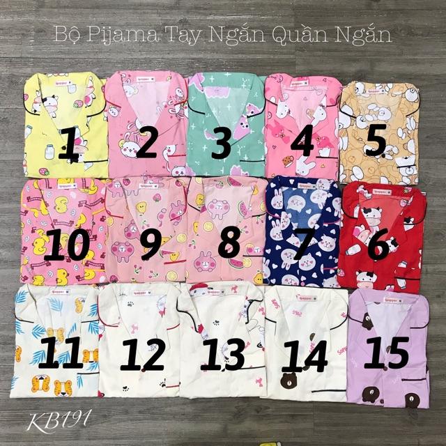 Bộ Pijama Tay Ngắn Quần Ngắn - Chất Kate Thái Siêu Đẹp