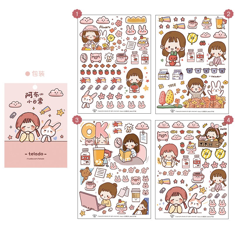 Hộp 1000 Sticker trang trí hình nhân vật Telado, Sticker chất lượng cao chống  thấm nước, dán máy tính, bàn học ...