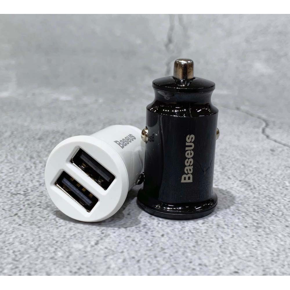 [2 cổng USB] Đầu sạc trên ô-tô Baseus Grain Car Charger C8-K _ hàng chính hãng