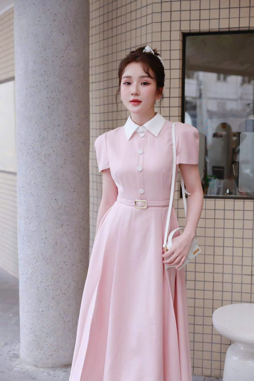Đầm tiểu thư phối cổ sang chảnh thiết kế đi làm đi chơi đều đẹp