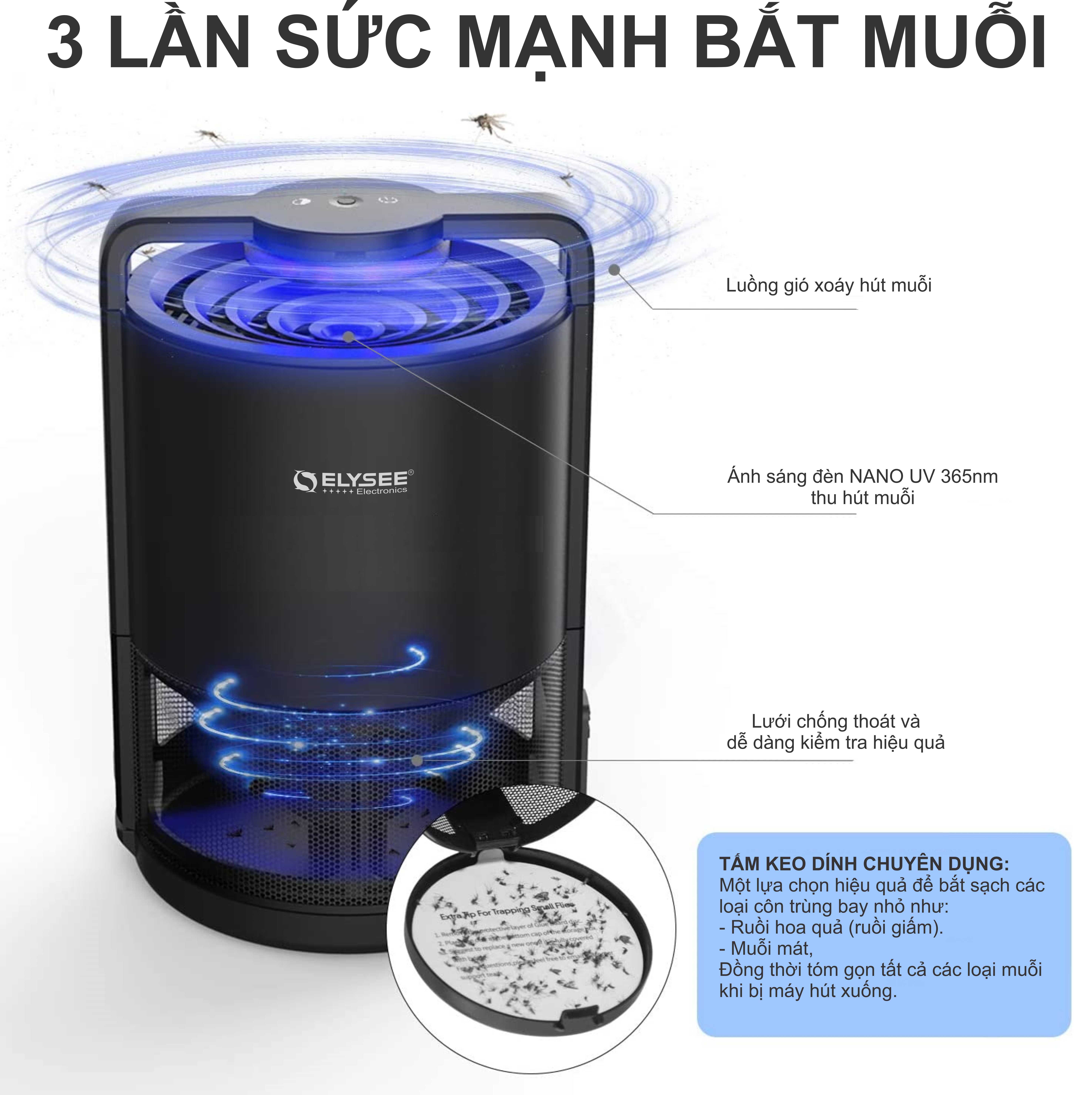 Đèn bắt muỗi và côn trùng Elysee AUTO MAGIC SUPERNOVA-EB14 KÈM 10 TẤM KEO TỰ DÍNH - Hàng chính hãng