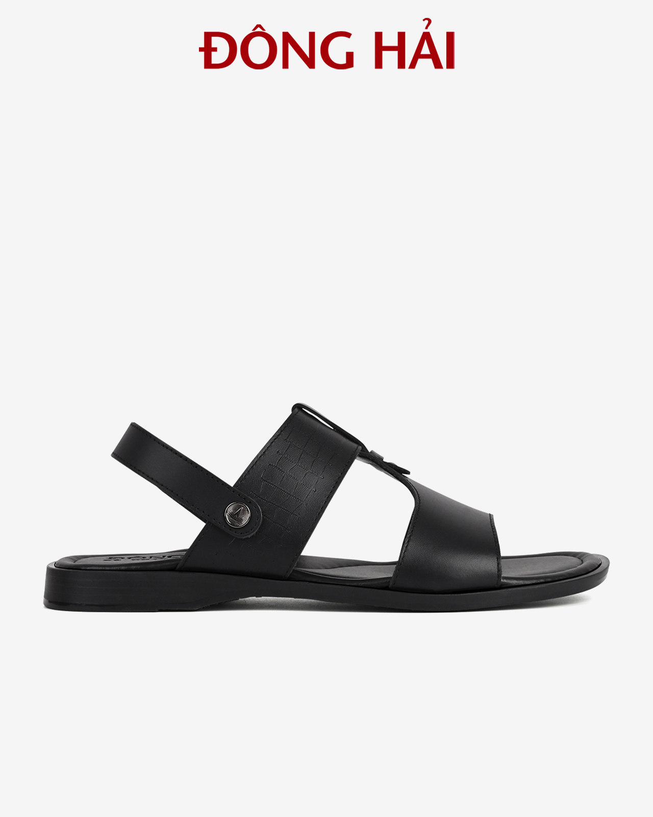 Sandal nam Đông Hải chất liệu da bò cao cấp quai ngang chữ T đế cao su đúc 3cm chắc chắn - S3212