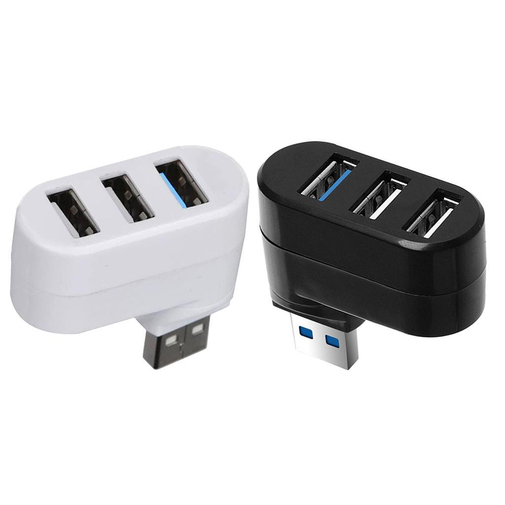 2x 180 ° Rotatable USB3.0 Hub, 1 USB3.0 +2 USB 2.0 Port, Mini Dock - Black