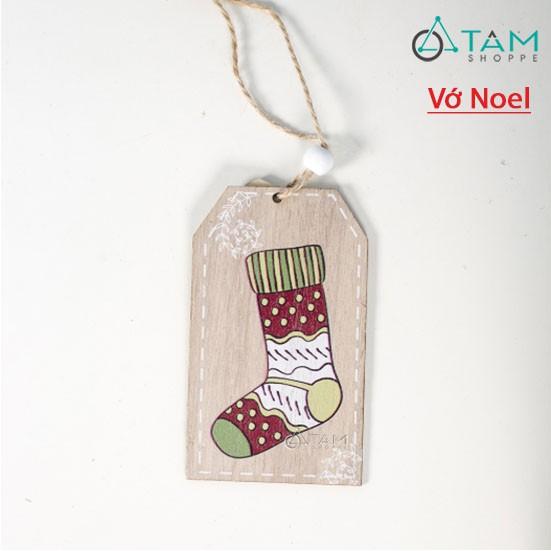 COMBO 2 Phụ kiện treo Noel Thẻ tag gỗ in họa tiết X-PKTCT-53