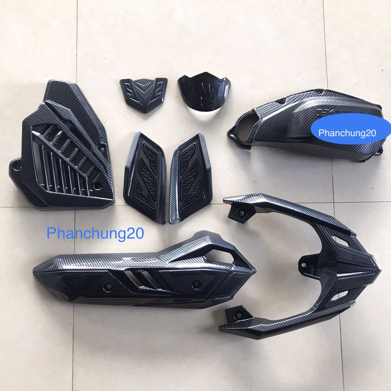COMBO ỐP PHỤ KIỆN TRANG TRÍ DÙNG CHO XE AB 2020 2021 2022 - 125 150 CACBON