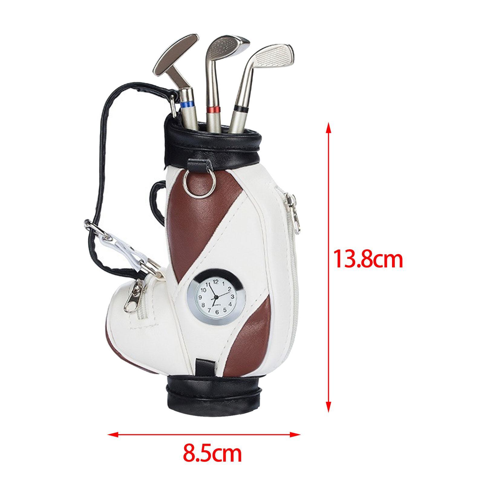 Golf Bag Golfer Boys for Men Mini Clubs Pens Set Unique Gift Golf Pen Holder
