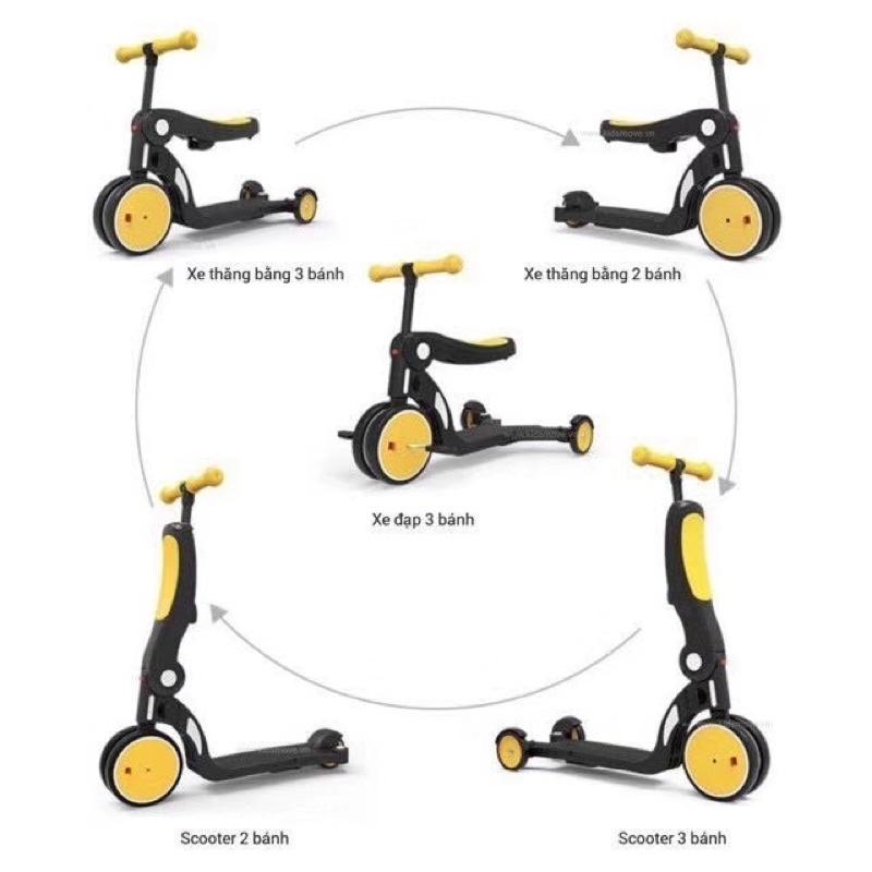 Xe trượt scooter 5 trong 1 cao cấp cho bé 1-6 tuổi