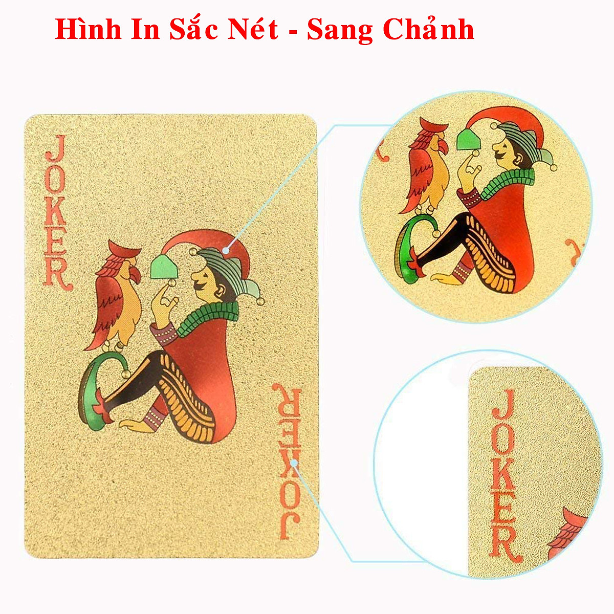 Bộ Bài Tây Poker Mạ Si Vàng Cao Cấp - Tú Lơ Khơ Phủ Nhũ Vàng Chính Hãng Amalife – Bộ 54 Lá Bài Tây Pocker Nhựa Dẻo Chống Thấm Nước Chống Gãy