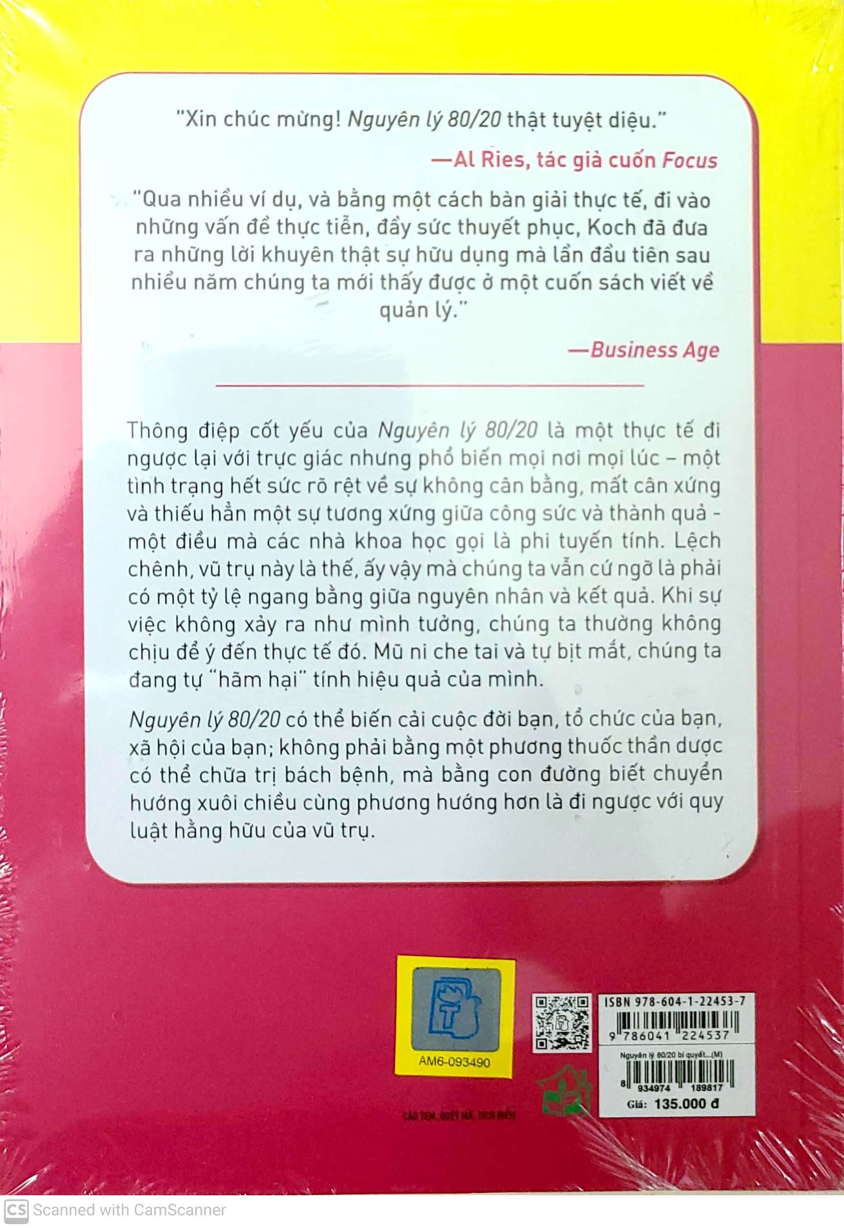 Nguyên Lý 80/20 - Bí Quyết Làm Ít Được Nhiều (Tái Bản 2017)