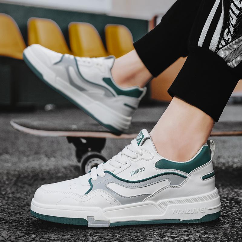 Giày trượt ván nam Giày thông thường giày ngoài trời Sneaker Sneaker Arepable Ren Up Shoes Flat Street Shoes Chaussure Homme Color: White Red Shoe Size: 44