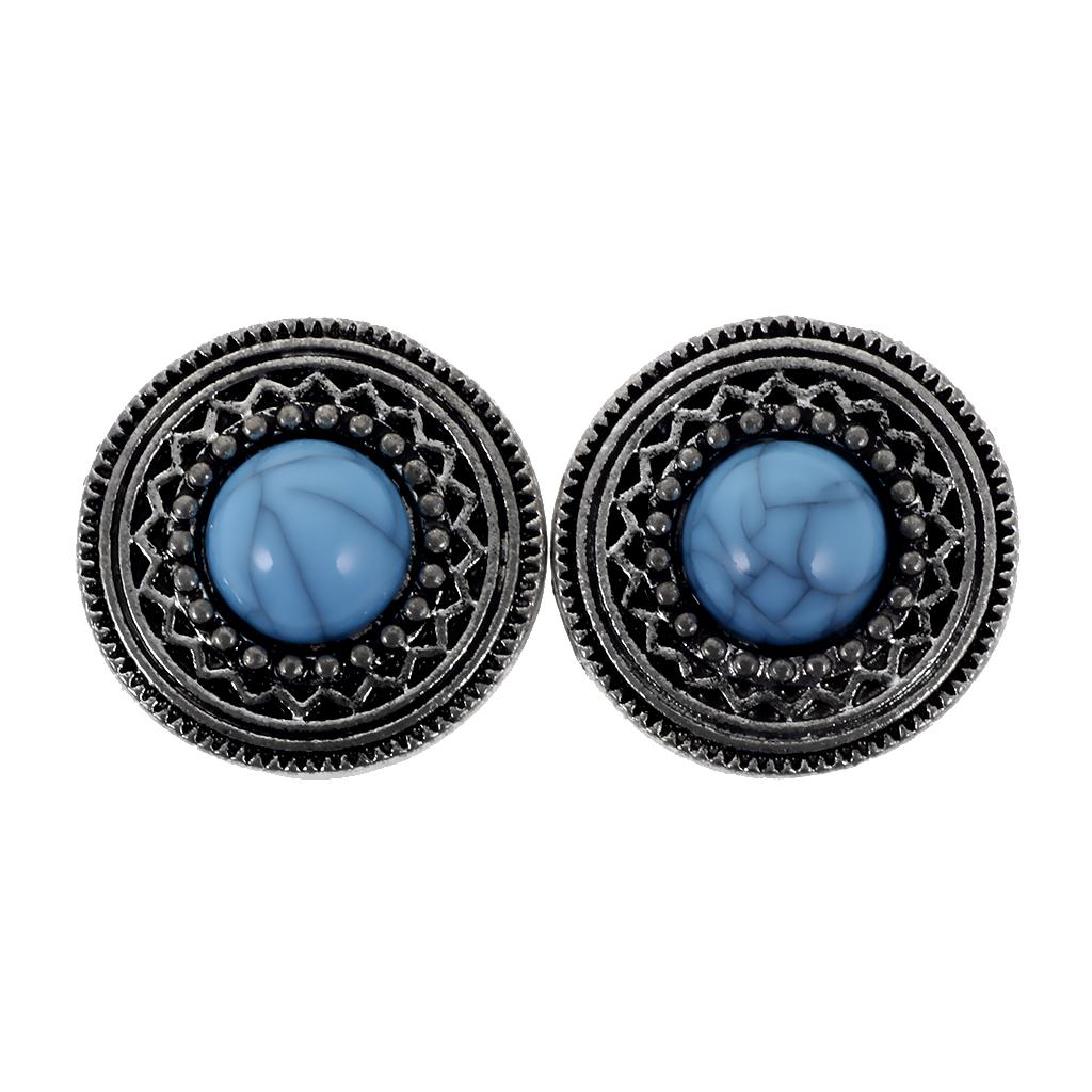 Ear Piercing Screw Fit Ear Stretcher Flesh Tunnel with Blue Turquoise