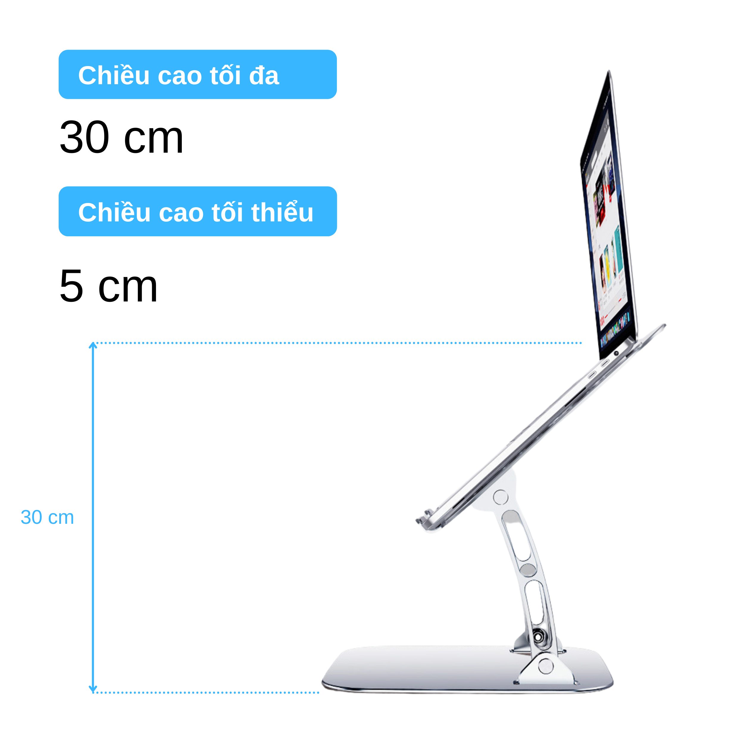 Giá đỡ tản nhiệt hợp kim nhôm cho Laptop / cho Macbook / cho iPad / Tablet hiệu HOTCASE Notebook Stand T620 - thay đổi chiều cao, thay đổi góc độ, tản nhiệt tốt, thiết kế chắc chắn, dùng cho máy 10 inch đến 15.6 inch - Hàng nhập khẩu