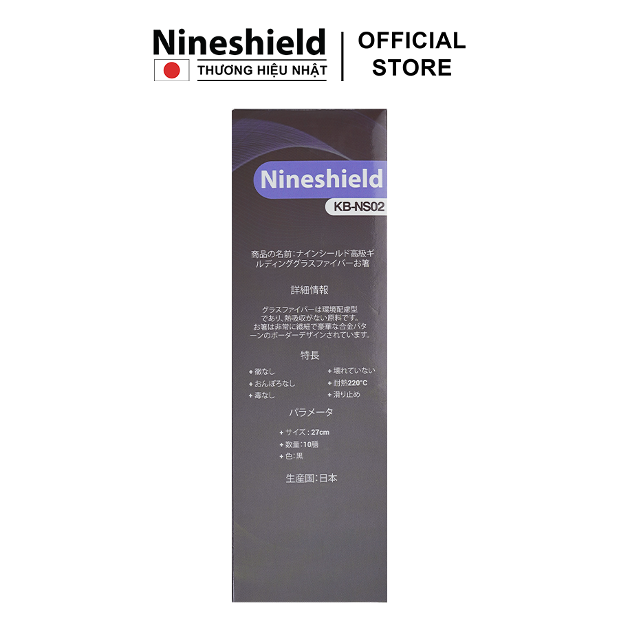 Hộp 10 đôi đũa mạ vàng hàng chính hãng Nineshield NS02