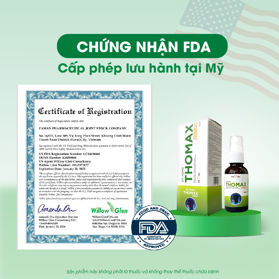[FAMAX] Xịt họng Thomax Nature lọ 30ml hỗ trợ giảm ho, giảm đau họng, viêm họng, viêm amidan