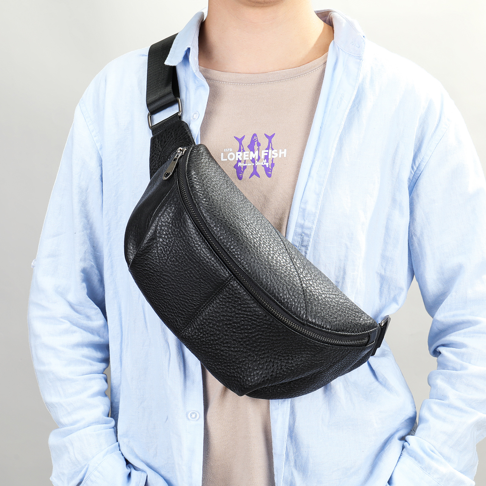 Túi đeo chéo nam DA BÒ THẬT phong cách mới  - BEE GEE DCN9235