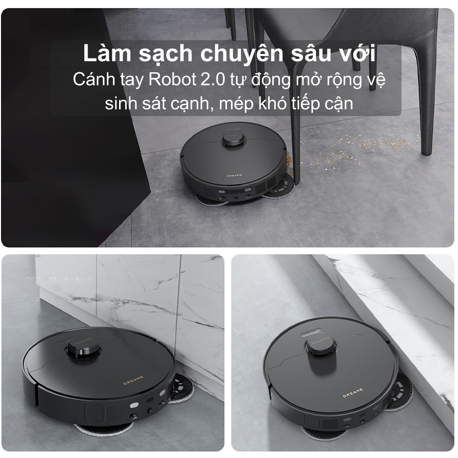 Robot Hút Bụi Lau Nhà Dreame X30 Ultra Camera AI Siêu Thông Minh, Tự Cắt Vụn Tóc Tự Giặt Sấy Nước Nóng Tự Vệ Sinh Dock Sạc Lực Hút 8300 Pa - Hàng Chính Hãng