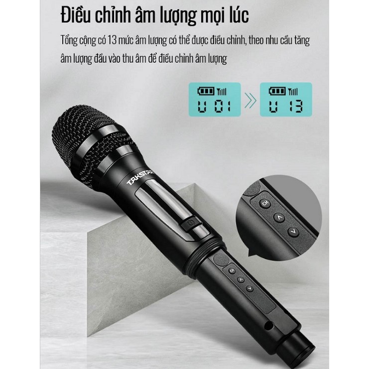 Mic không dây TS-K201 Takstar [Hàng chính hãng] - Micro Karaoke - sân khấu không dây đa năng Takstar