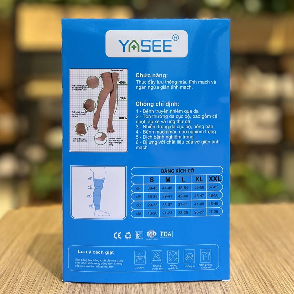Vớ Đùi Không Bàn Chân - Suy Giãn Tĩnh Mạch Yasee - Tất đùi y khoa hỗ trợ, ngăn ngừa