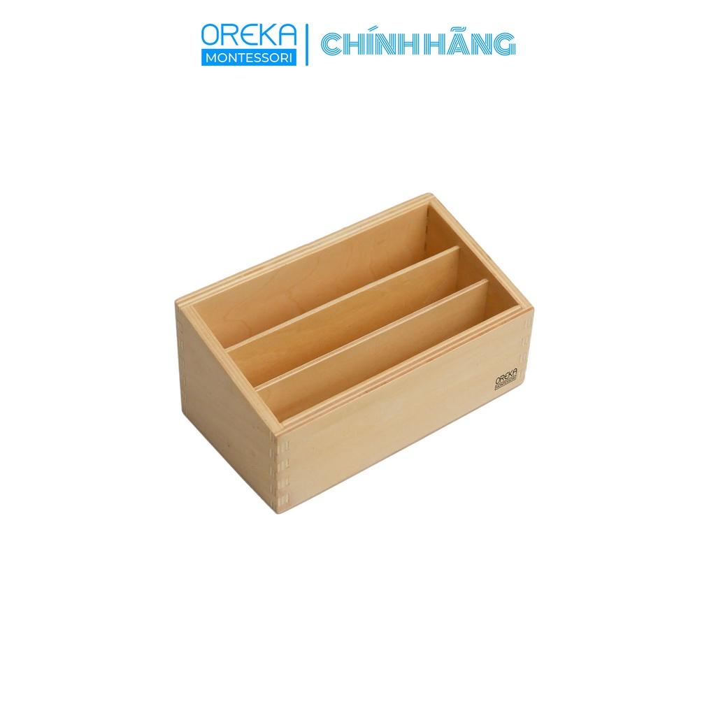 Đồ chơi trẻ em Oreka Montessori Khay đựng Thẻ ba ngăn - 0630200