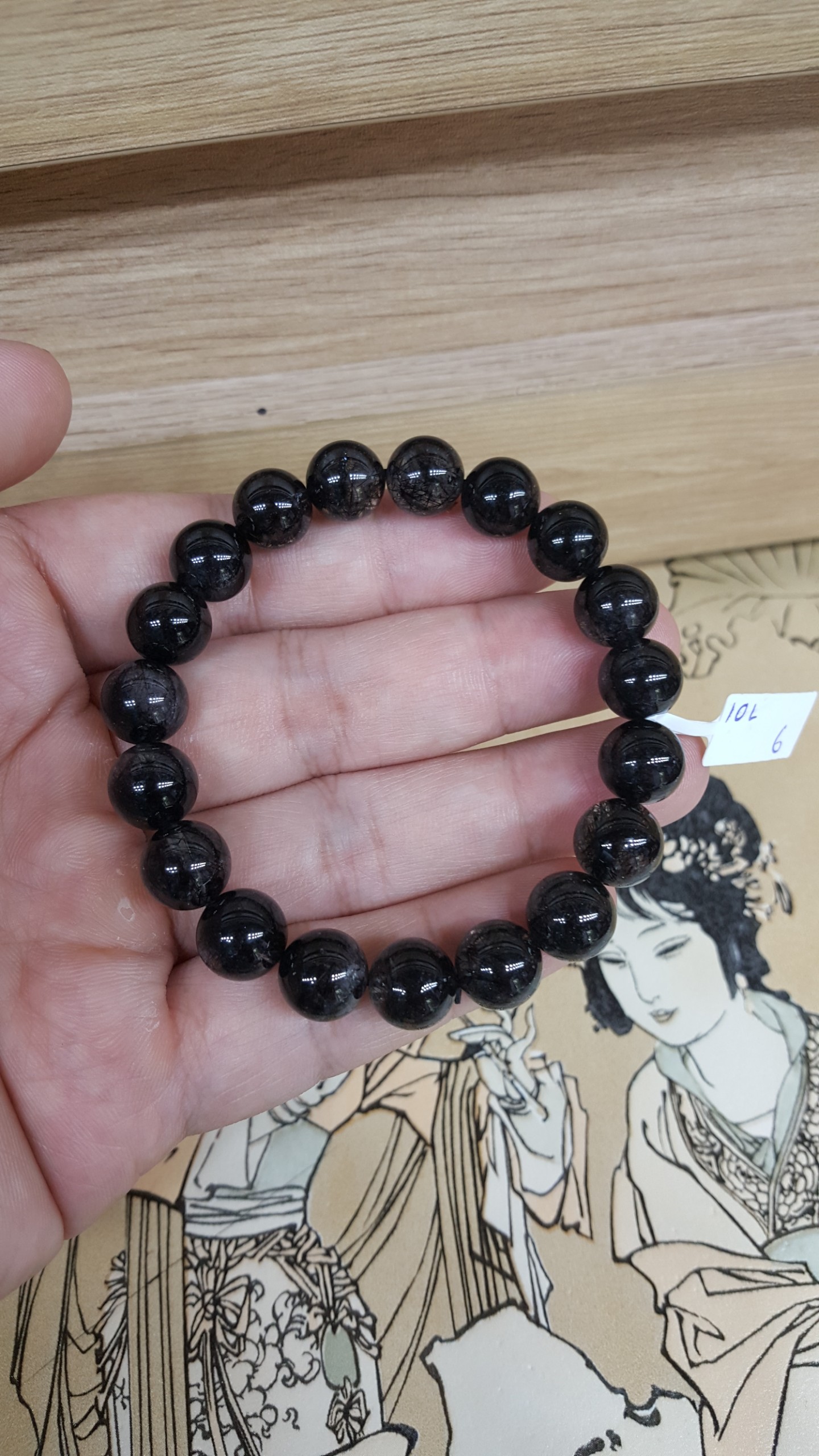 Vòng Tay Đá Thạch Anh Tóc Đen - 10mm - BATDV006