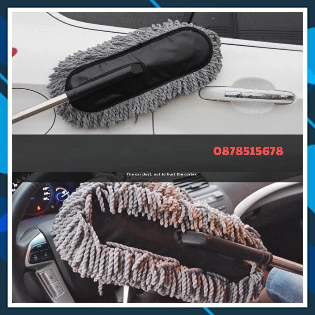Bộ Chổi Lau Xe Sợi Dầu Cỡ Lớn - Chổi Đa Năng Lau Bụi Kiêm Rửa Xe Ô Tô - Cam Kết Hàng Chất L