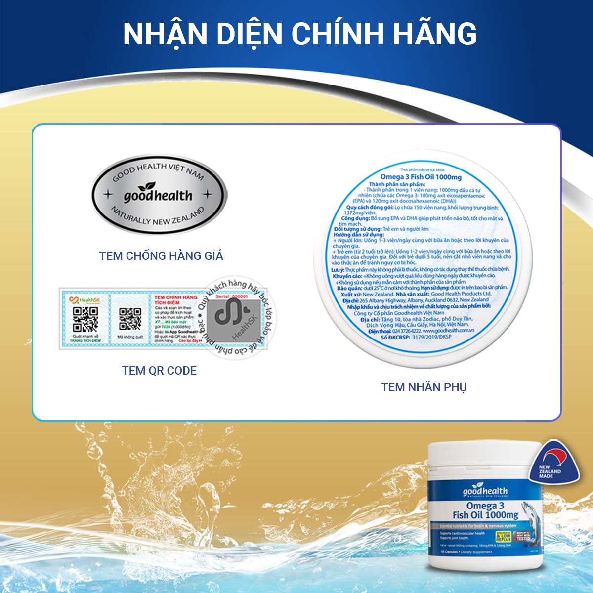 Thực phẩm chức năng Goodhealth Omega 3 Fish Oil 1000mg (150 Viên) - Nhập khẩu New Zealand