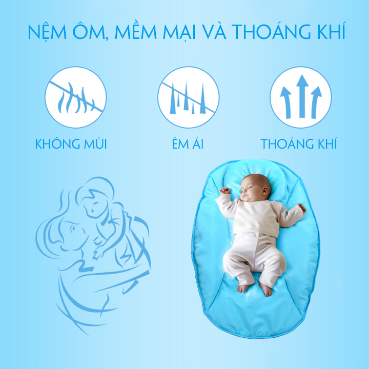 Nôi điện rung cho em bé sơ sinh Kawaii Home, Có điều khiển Bluetooth phát nhạc