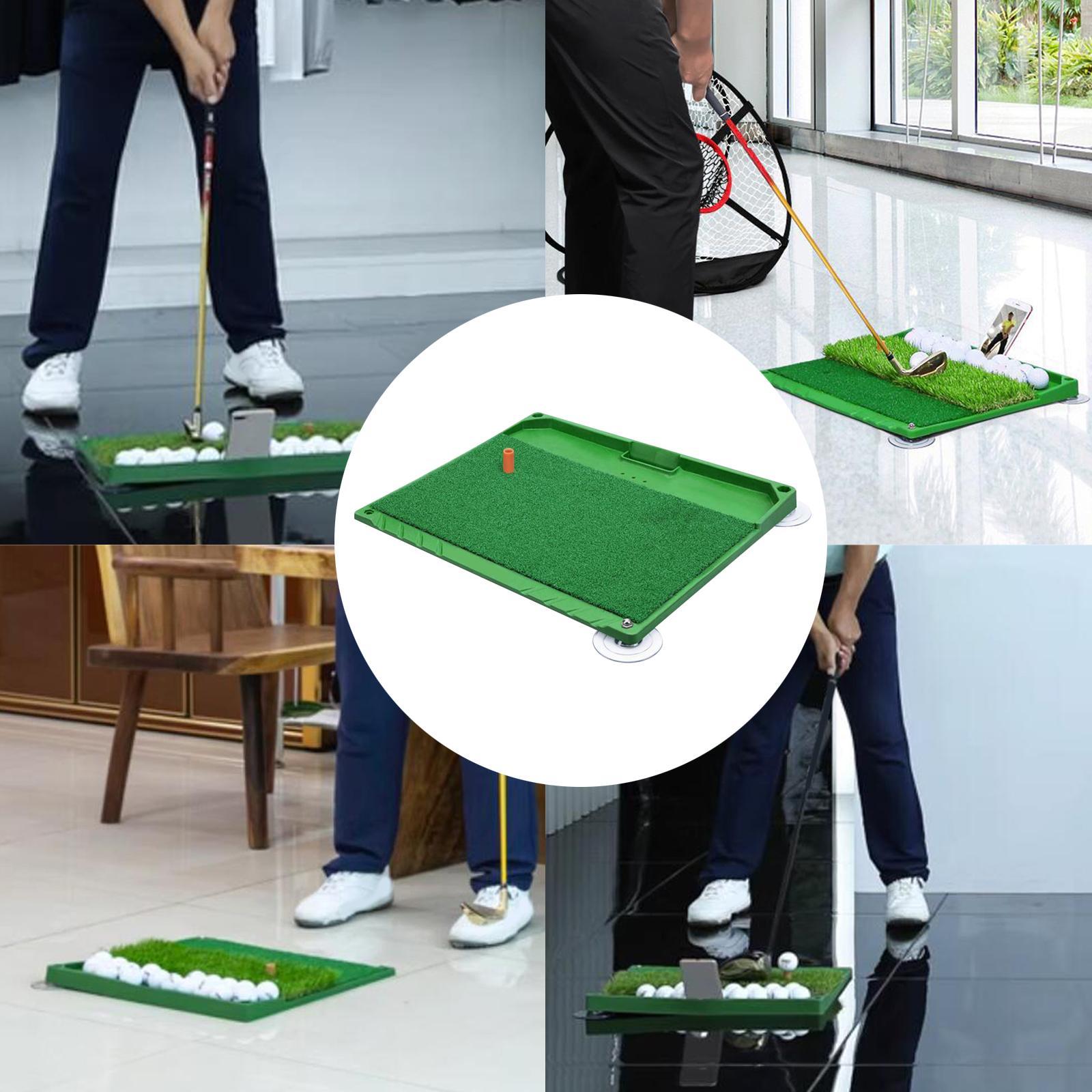 Golf Hitting Mat with Golf Ball Tray 17" x 20" Training Mat Indoor Mat