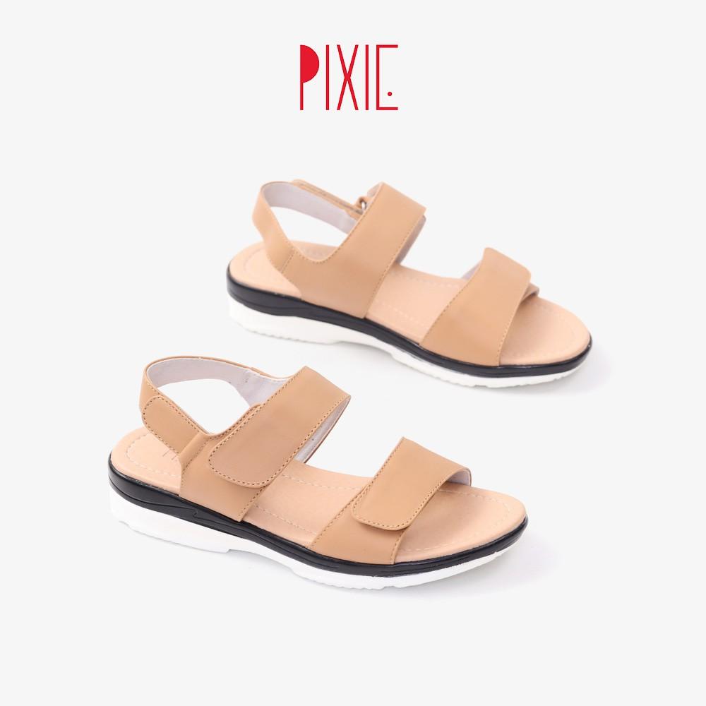 Giày Sandal Đế Xuồng 3cm Da Thật Pixie X727