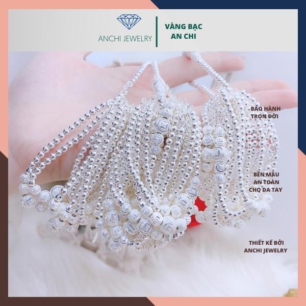 Lắc tay đôi mẹ và bé, vòng tay bi bạc ta nguyên chất sáng đẹp không đen xỉn,An chi Jewelry