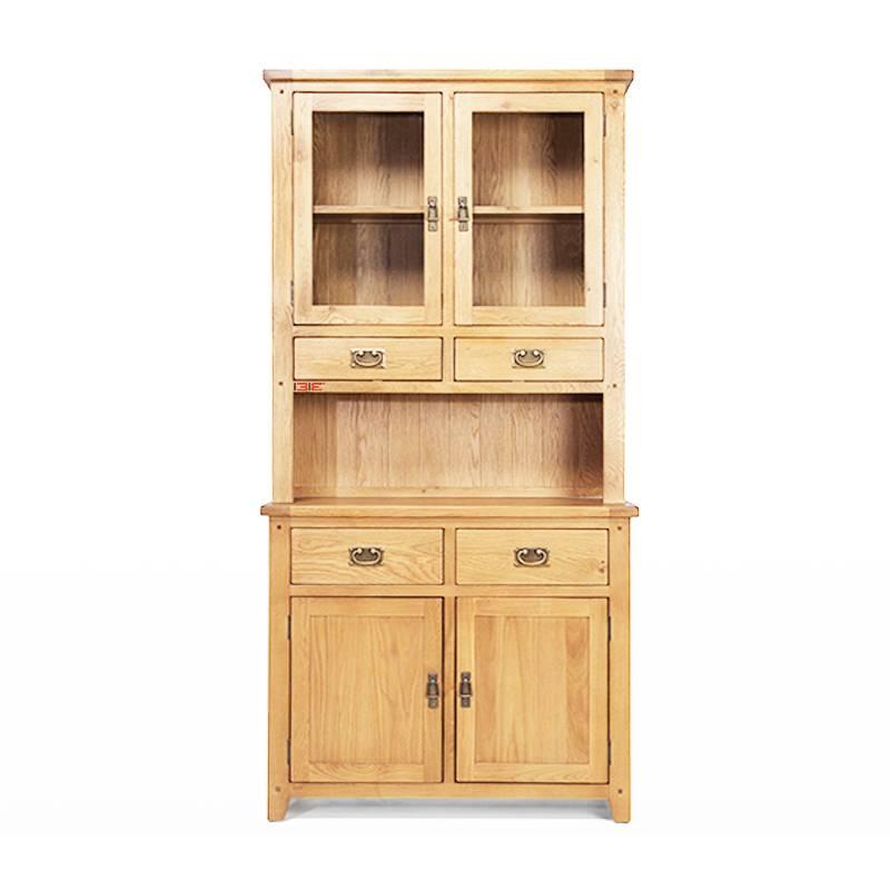 Tủ Chén Cao 2 Cánh Rustic Gỗ Sồi IBIE