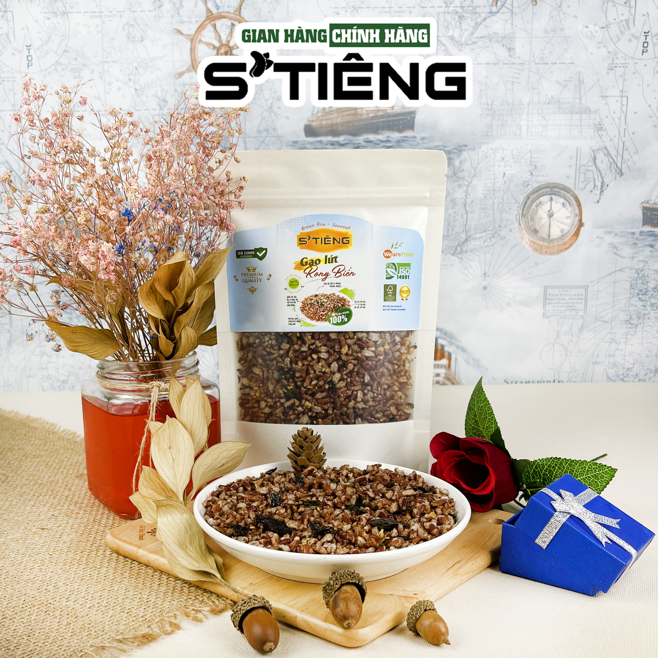 Gạo Lứt Mix Rong Biển Giòn Ngon Ăn Kiêng Giảm Cân S'TIÊNG
