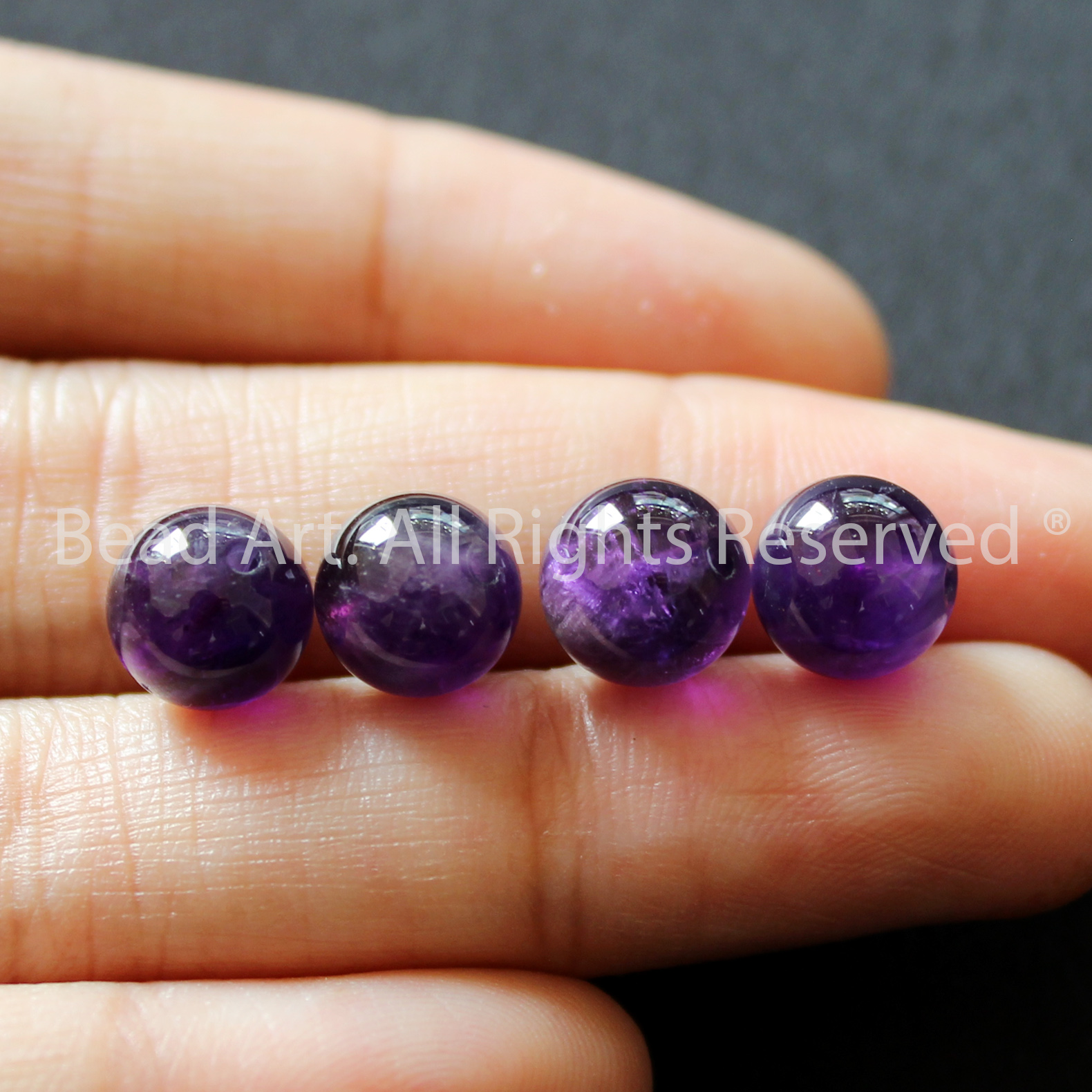 [1 Hạt] 8MM Đá Thạch Anh Tím Đậm, Lavender Amethyst Tự Nhiên Loại A, Phối Vòng Tay Phong Thuỷ, Chuỗi Hạt, Trang Sức, Hợp Mệnh Thổ, Hỏa - Bead Art