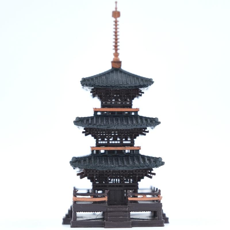 Mô hình tiểu cảnh THÁP TOSHUGO 3 TẦNG size NHỎ - bán cạn - bể cá - hòn non bộ - terrarium - tinh xảo - chất lượng cao